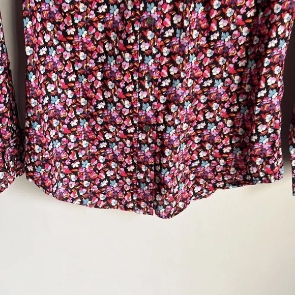 J Crew Tie Neck Tuxedo Shirt Ruffles Liberty Art Fabrics Sarah Print - Picture 6 of 12